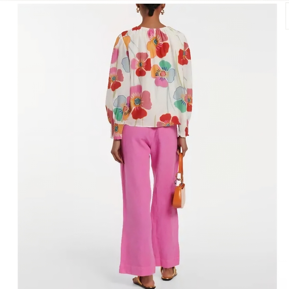 Velvet By Grahm And Spencer Womens Velvet Avery Longsleeve Floral Blouse Size M - Picture 4 of 17